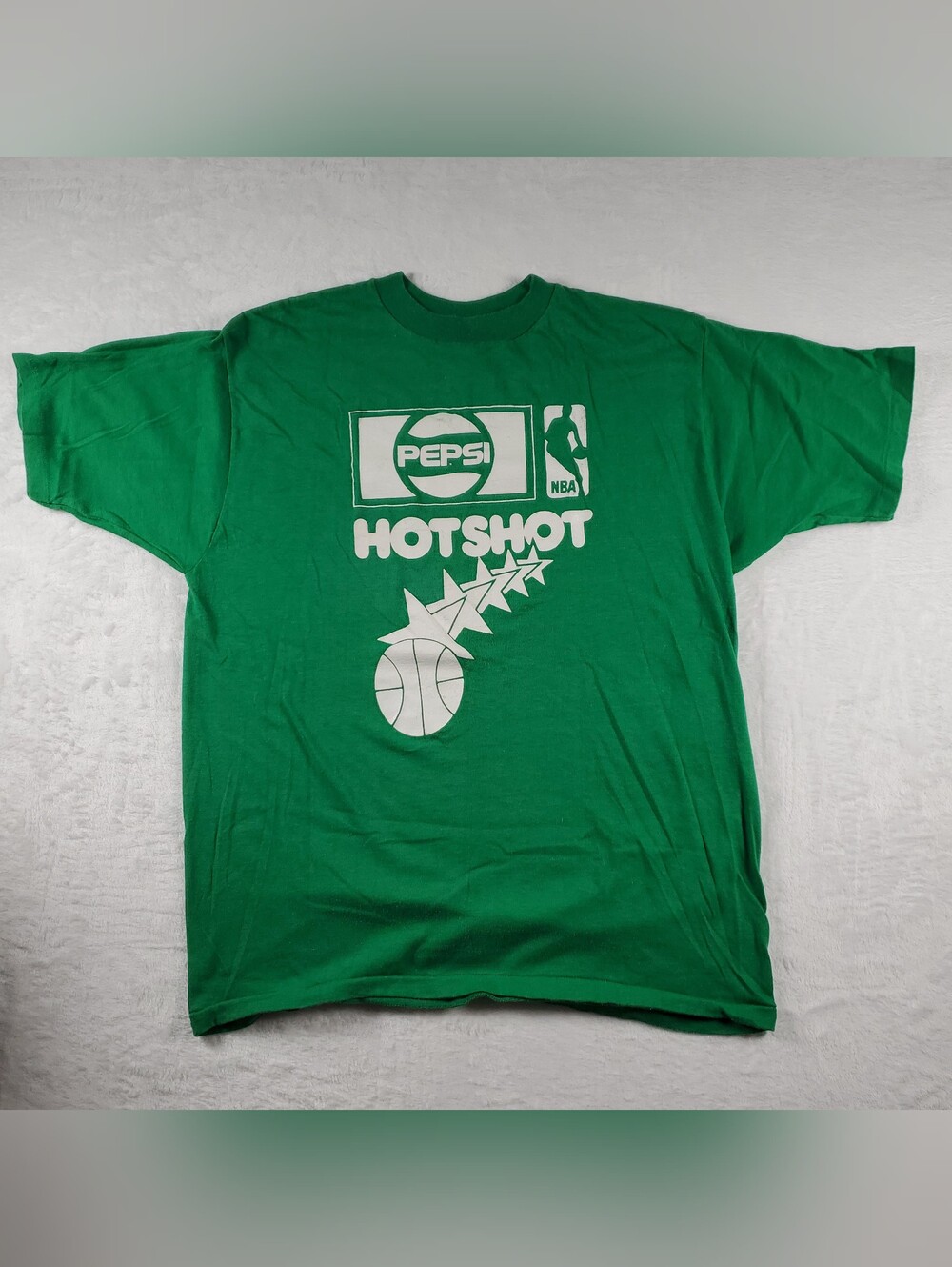 Vintage Sneakers 80s Pepsi NBA Hotshot T-shirt Small Made In USA READ